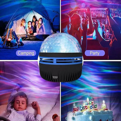 LUMENA 2 in 1 Night Light Projector – Housewarming Gift for Couples, RGB Aurora and Ripple Lamp for Living Room and Bedroom Decor