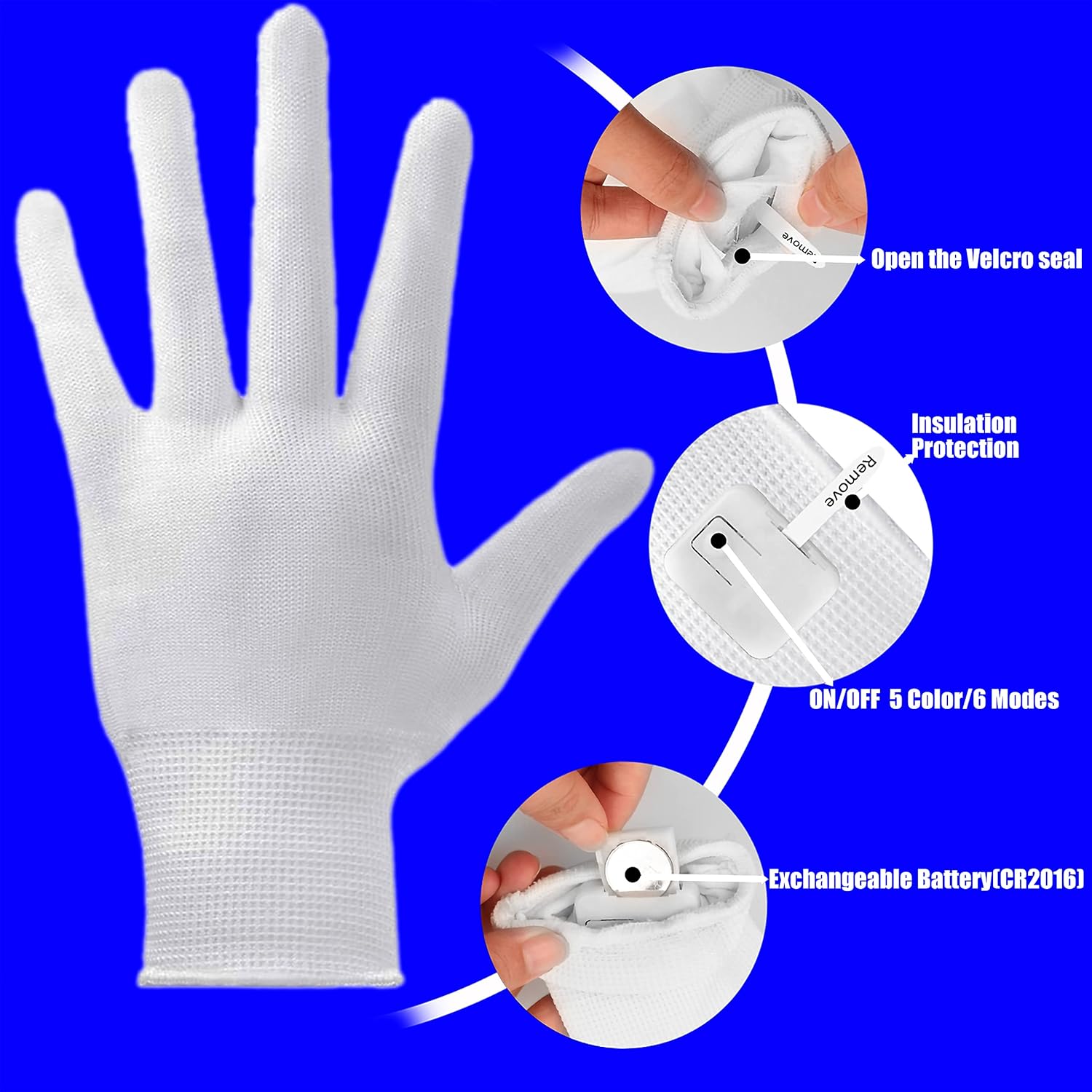 LumenGlow LED Gloves - Flame-Free Light Up Costume Accessory Safe for Kids and Pets with No Heat, No Wax, and No Smoke