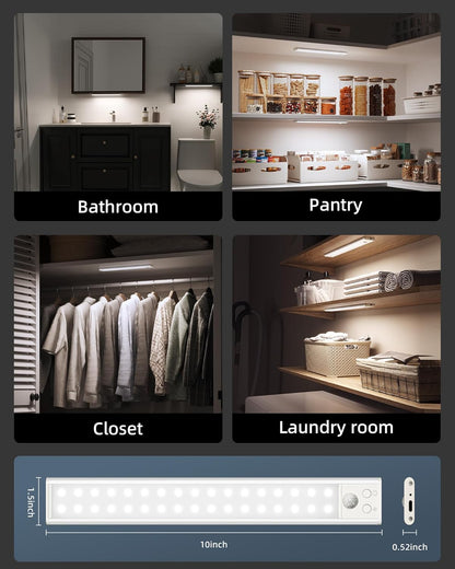 LUMENIX Aura Low-Profile Closet Light – Clean Scandinavian Hallway Lighting, Rechargeable Motion Sensor