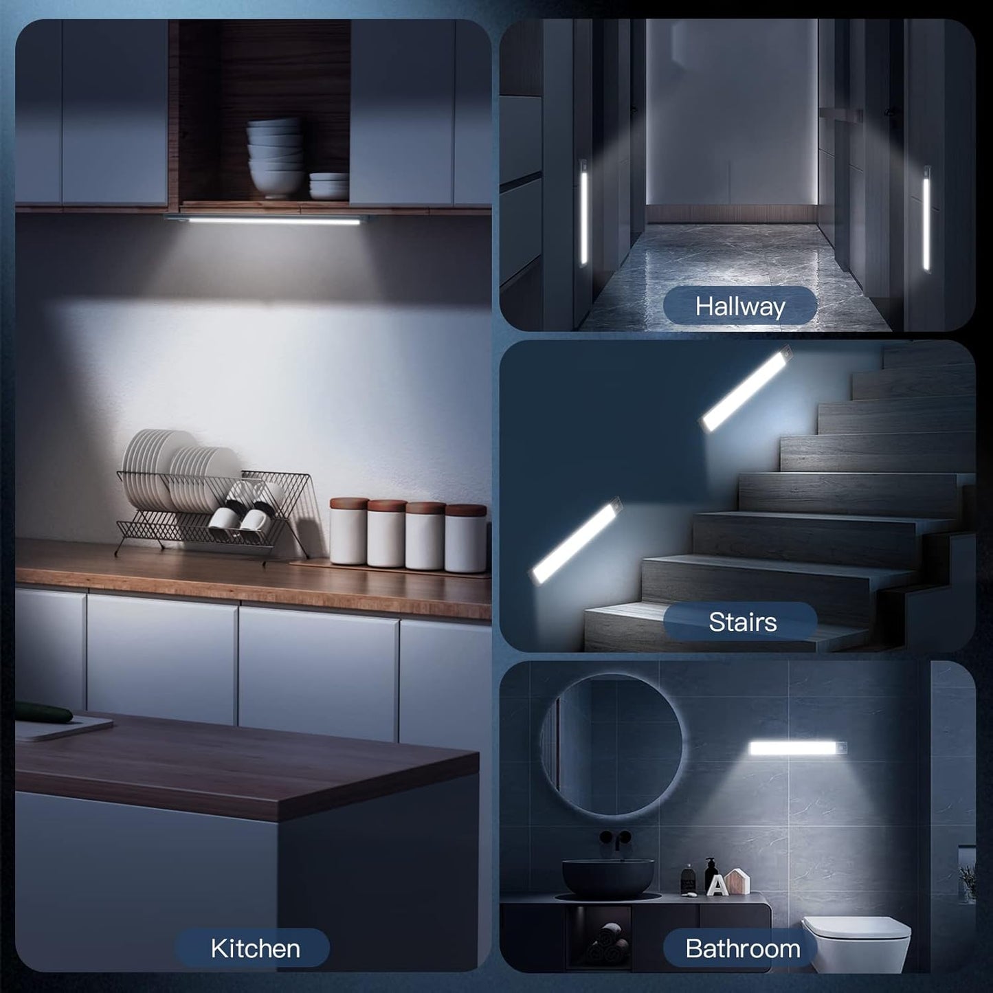 LumeSync Motion Sensor Light – Flameless Night Lighting for Stairs and Hallways, Rechargeable Fall-Prevention LED