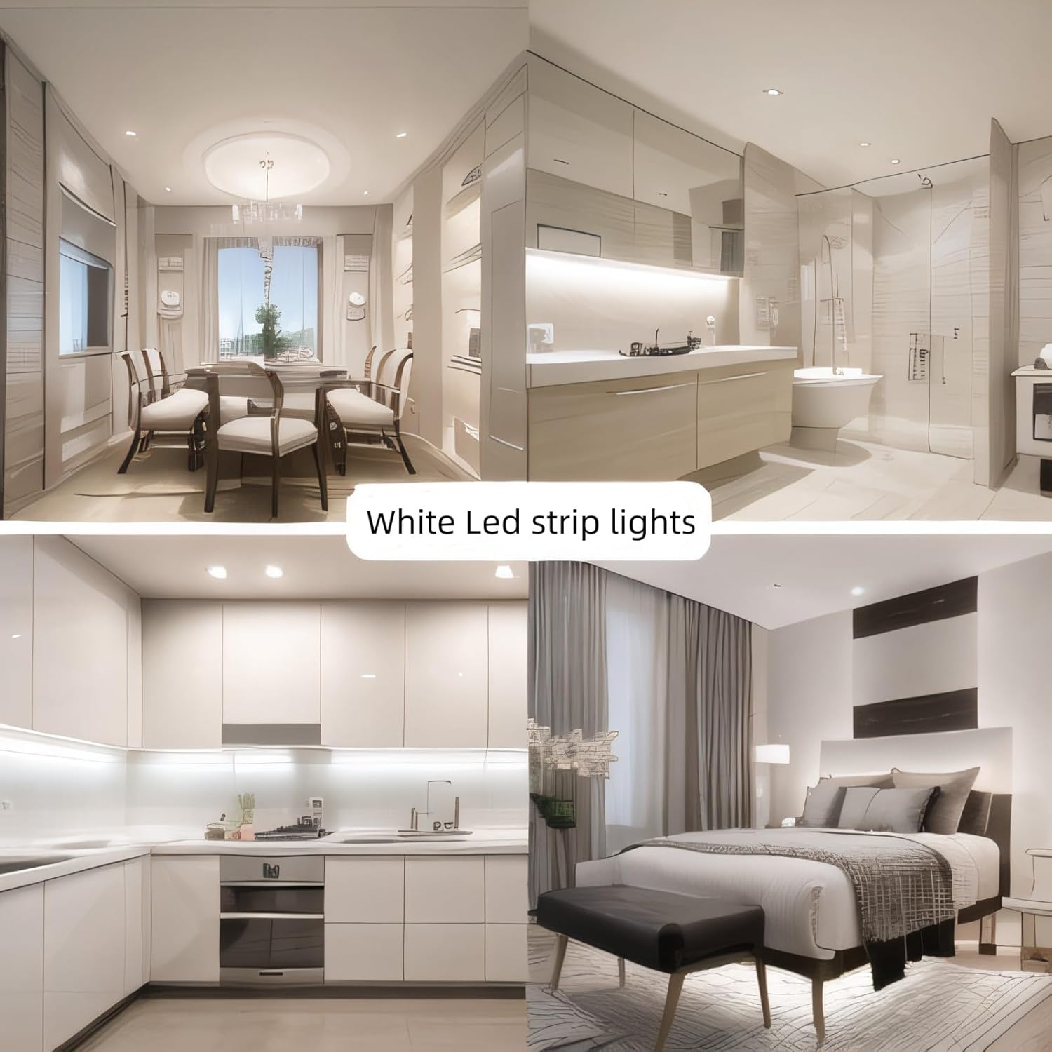 LumGlow Flexible LED Light Strip – Vanity Mirror & Bookshelf Accent Lighting, 6000K Daylight Glow for Stylish Home Decor