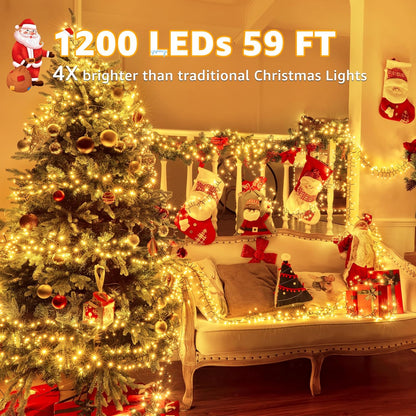Lumicharm Cluster Lights 59ft – Thoughtful Housewarming Gift for Her with Warm White Glow and Remote