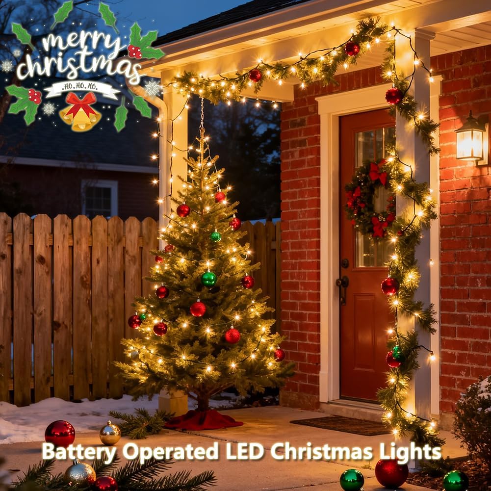 Lumicharm Waterproof String Lights – Patio and Balcony Outdoor Lighting, 18ft Battery Powered 50 LED