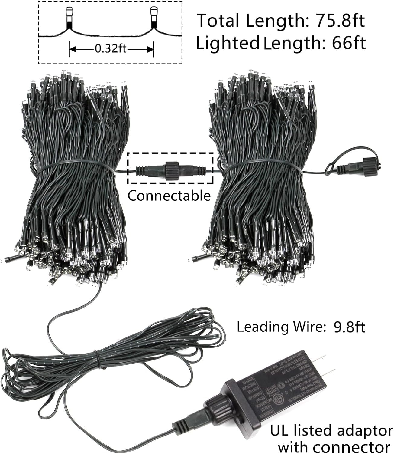 Lumify Green Wire 200 LED String Lights – Living Room Aesthetic Lighting with Built-in Timer and Memory