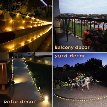 Lumify Solar Rope Light 100LED Flameless LED String Safe for Kids Pets and Around Dry Foliage