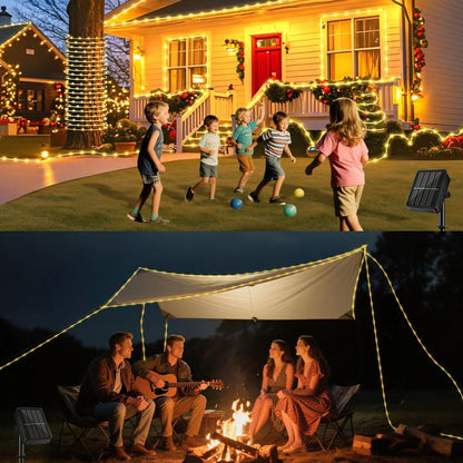 Lumify Solar Rope Light 100LED Flameless LED String Safe for Kids Pets and Around Dry Foliage