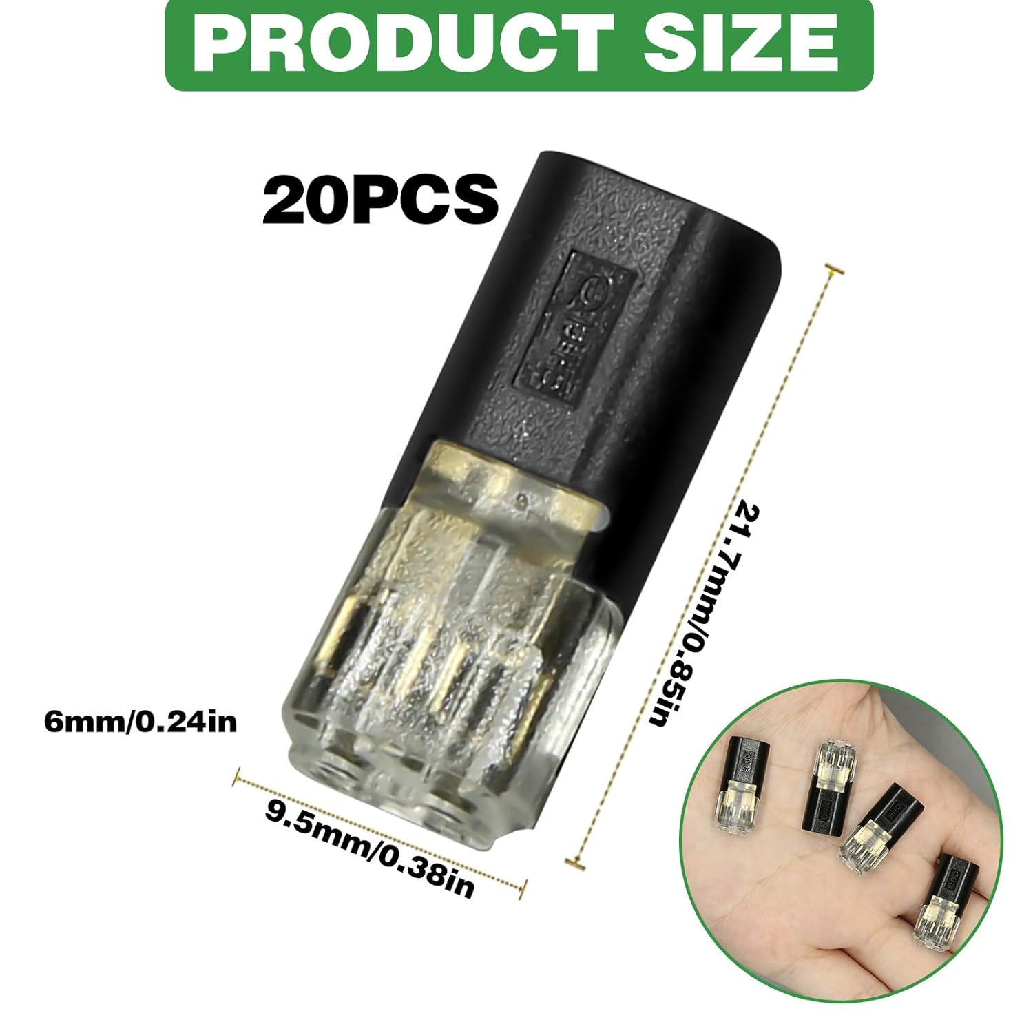 Lumifydeco Waterproof-Rated LED Strip Connector – Patio Landscape 24VAC Light Wiring, 2-Pin Locking Plug