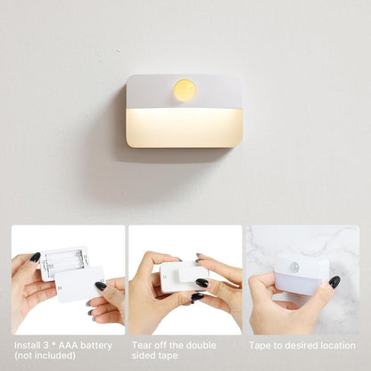 LumiGuard Minimal Step Light – Clean Line Motion Sensor Lamp for Uncluttered Hallways, Battery LED