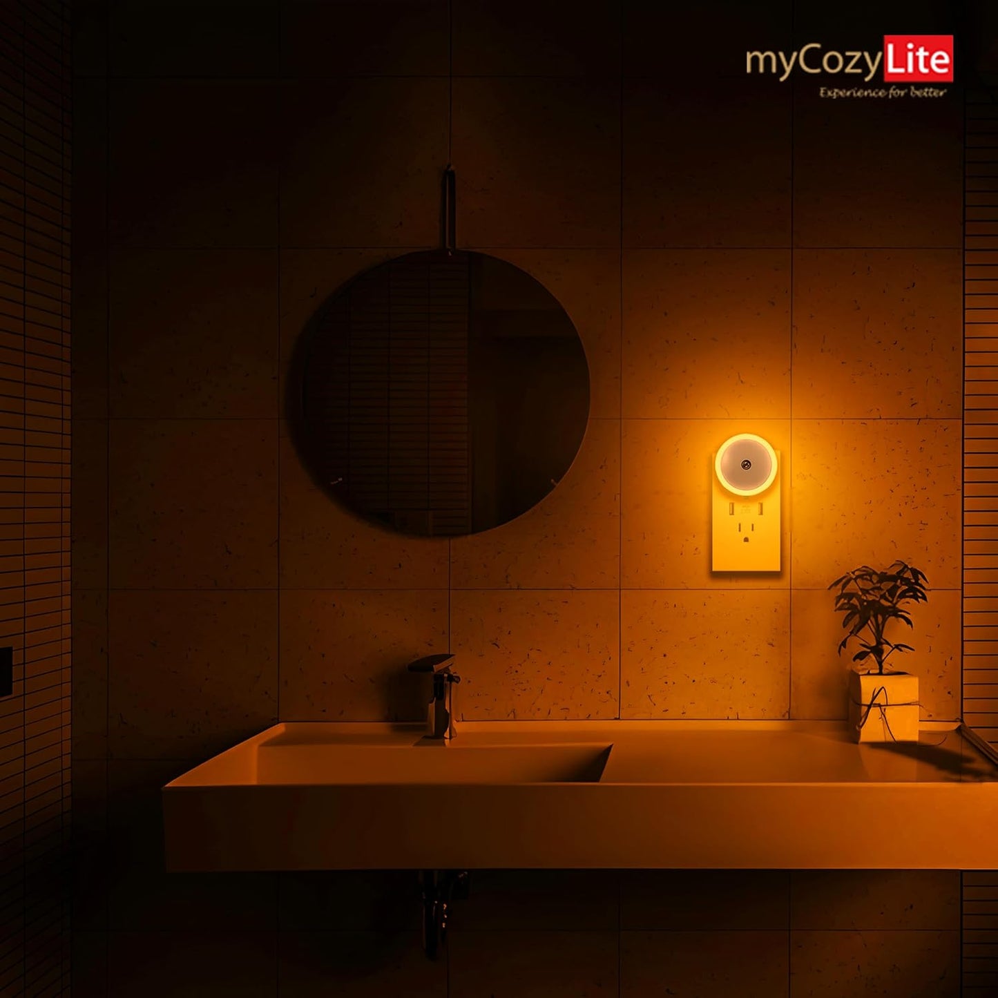 Lumina Amber Night Light – Thoughtful Housewarming Gift for New Homeowners, 2 Pack Plug-In Set