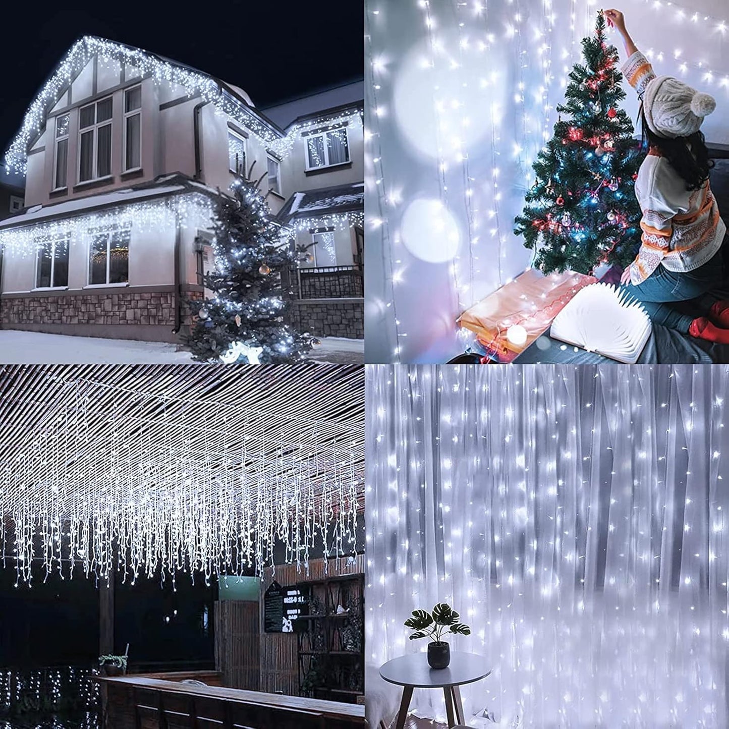 LuminaGlow LED Curtain Lights – Thoughtful Housewarming Gift for Her, 8 Mode Memory Timer 32ft