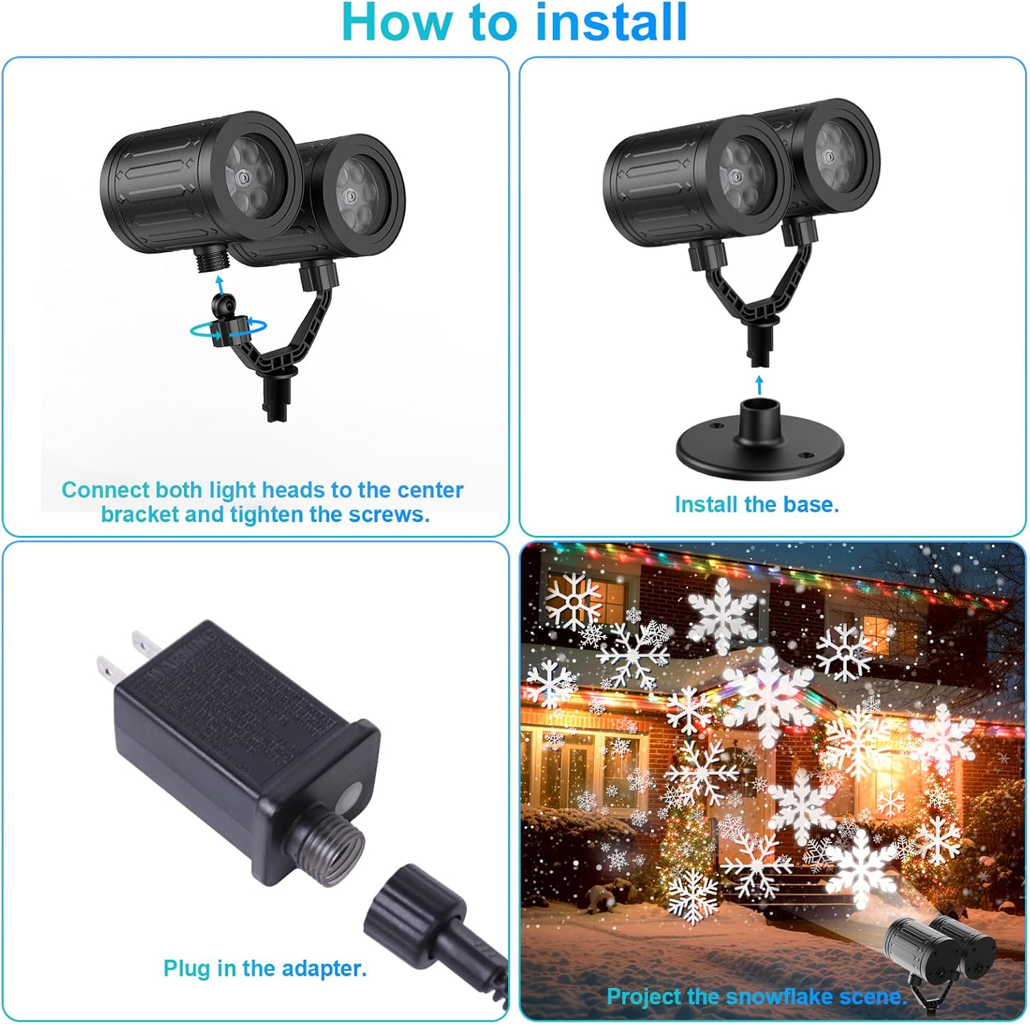 LuminaGlow Snowfall Projector – Clean Single-Fixture Holiday Lighting That Replaces Tangled String Lights and Clutter