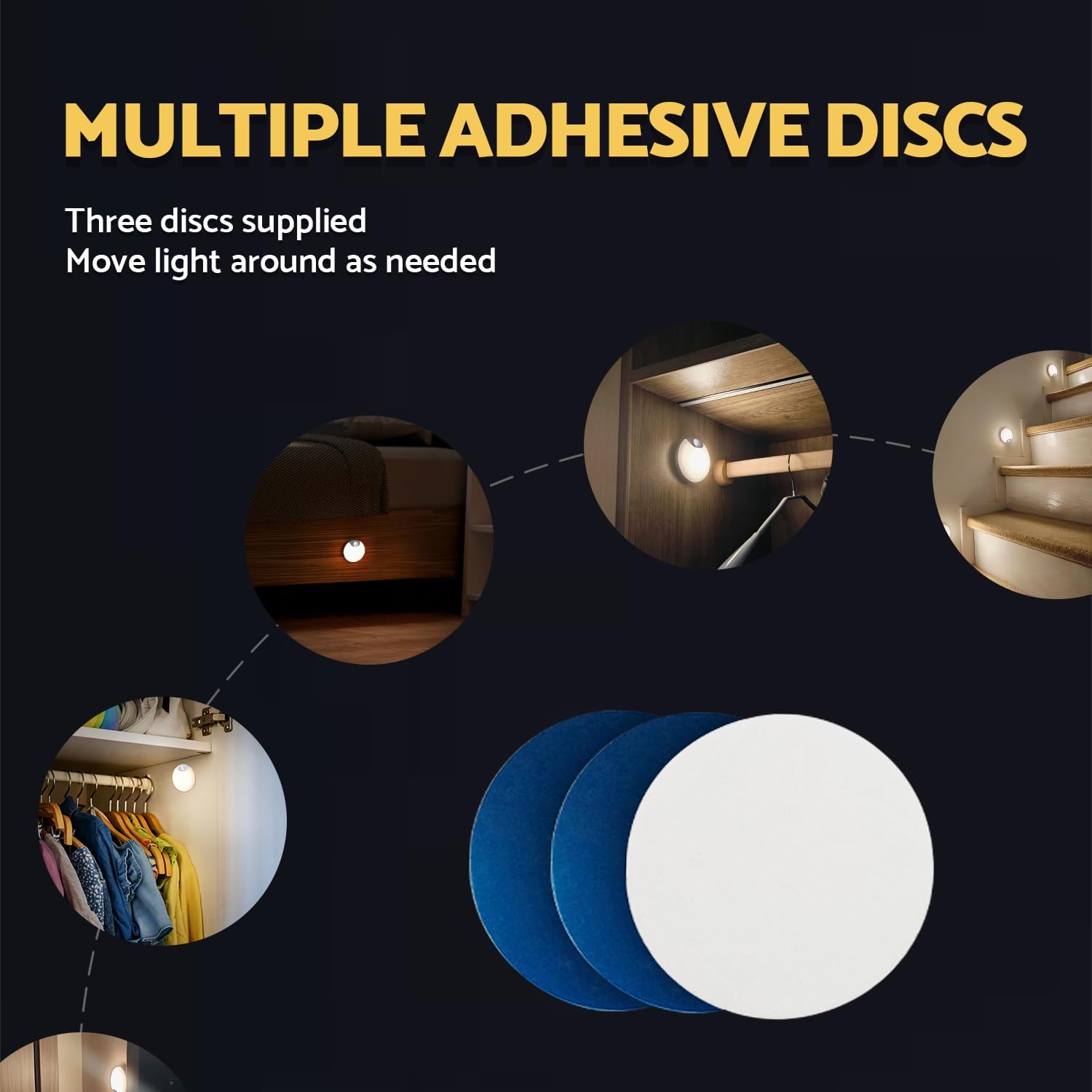 LuminAide Warm Glow Motion Night Light – Ambient Bedroom and Living Room Accent Lighting