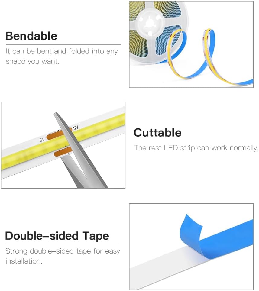 Luminara USB COB LED Strip – Portable Camping Tent Light Powered by Any Power Bank