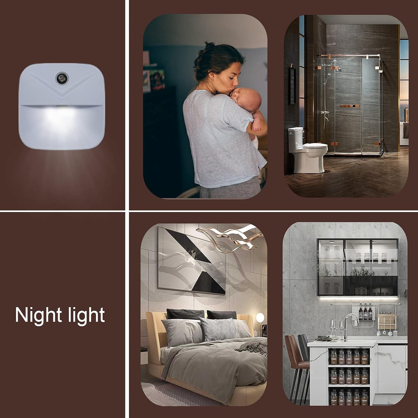 LuminAura 6-Pack Decorative Plug in Night Light, Cozy Warm White LED for Bedroom Ambiance and Living Room Glow