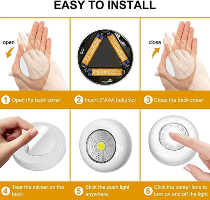 LuminAura LED Puck Lights – Portable Camping and Tent Lighting, Weather-Resistant Battery Puck