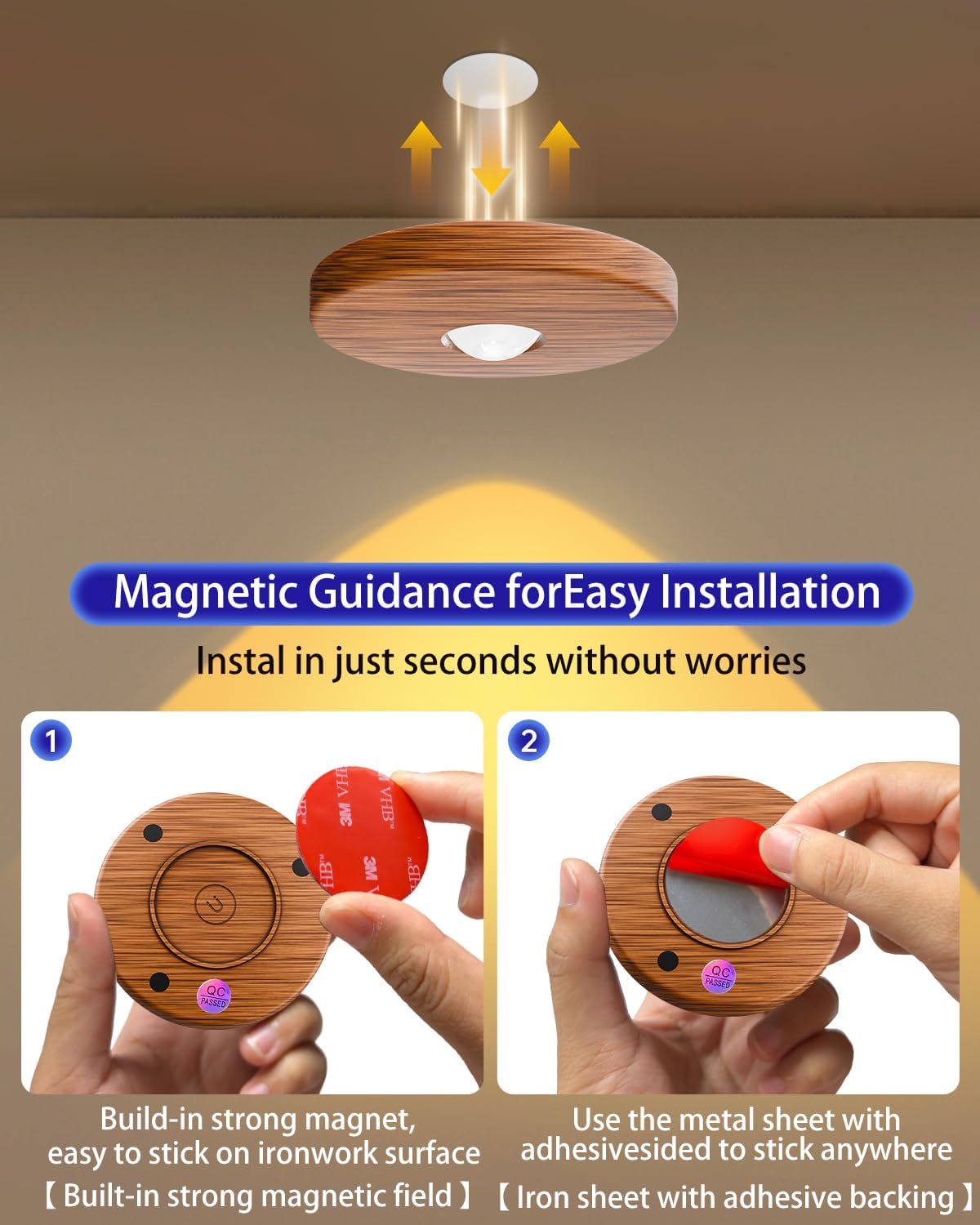 LuminAura Puck Lights – Nursery and Playroom Night Light, Cool Surface Auto Shutoff Timer