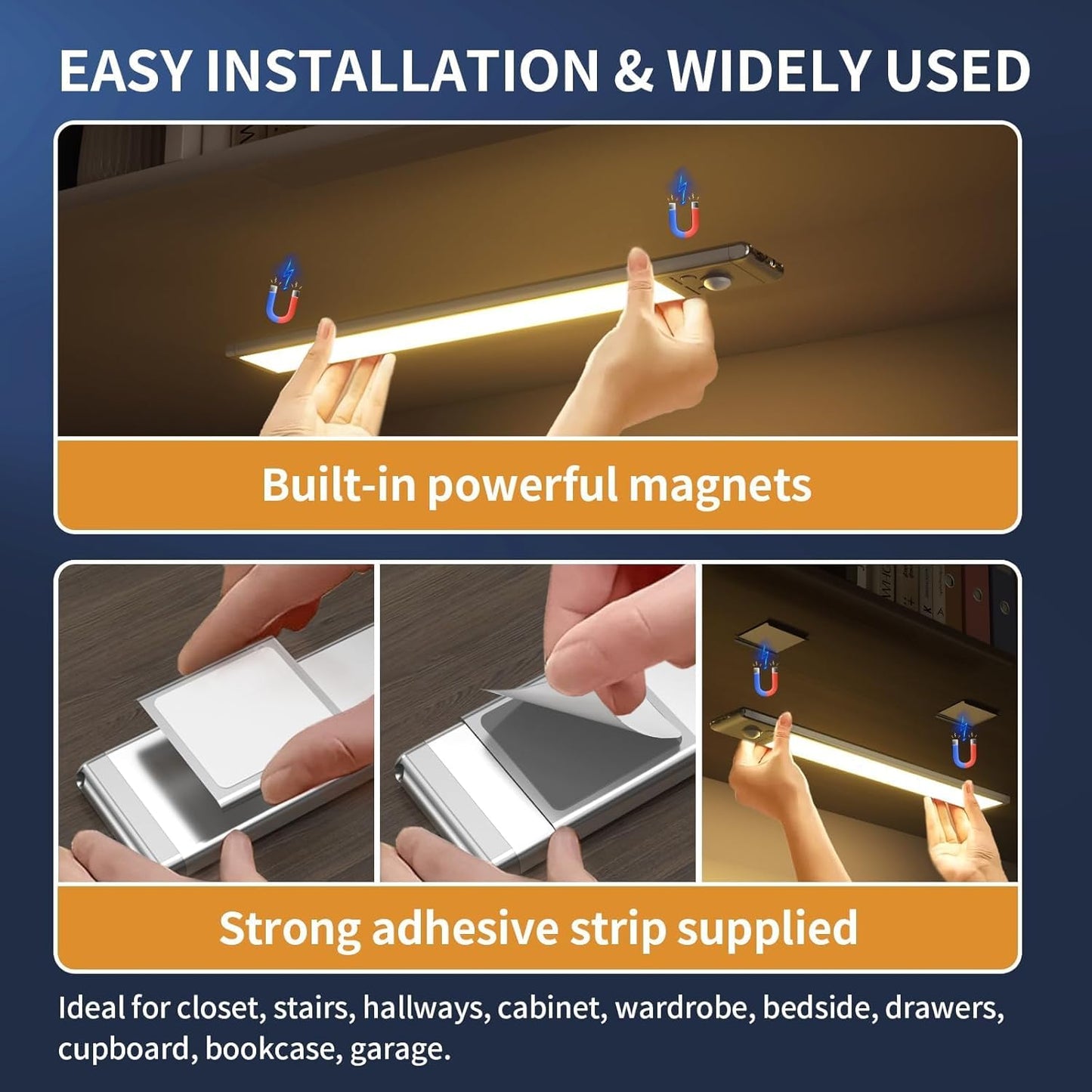 LuminEdge Motion Sensor Light – Thoughtful Housewarming Gift for New Homeowners, Rechargeable 4 Pack LED Bar Set