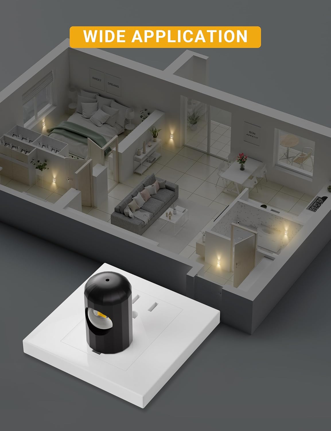 LumiNest Night Light 6 Pack – Practical Housewarming Gift for New Homeowners, Warm Plug in Wall Light for Every Room