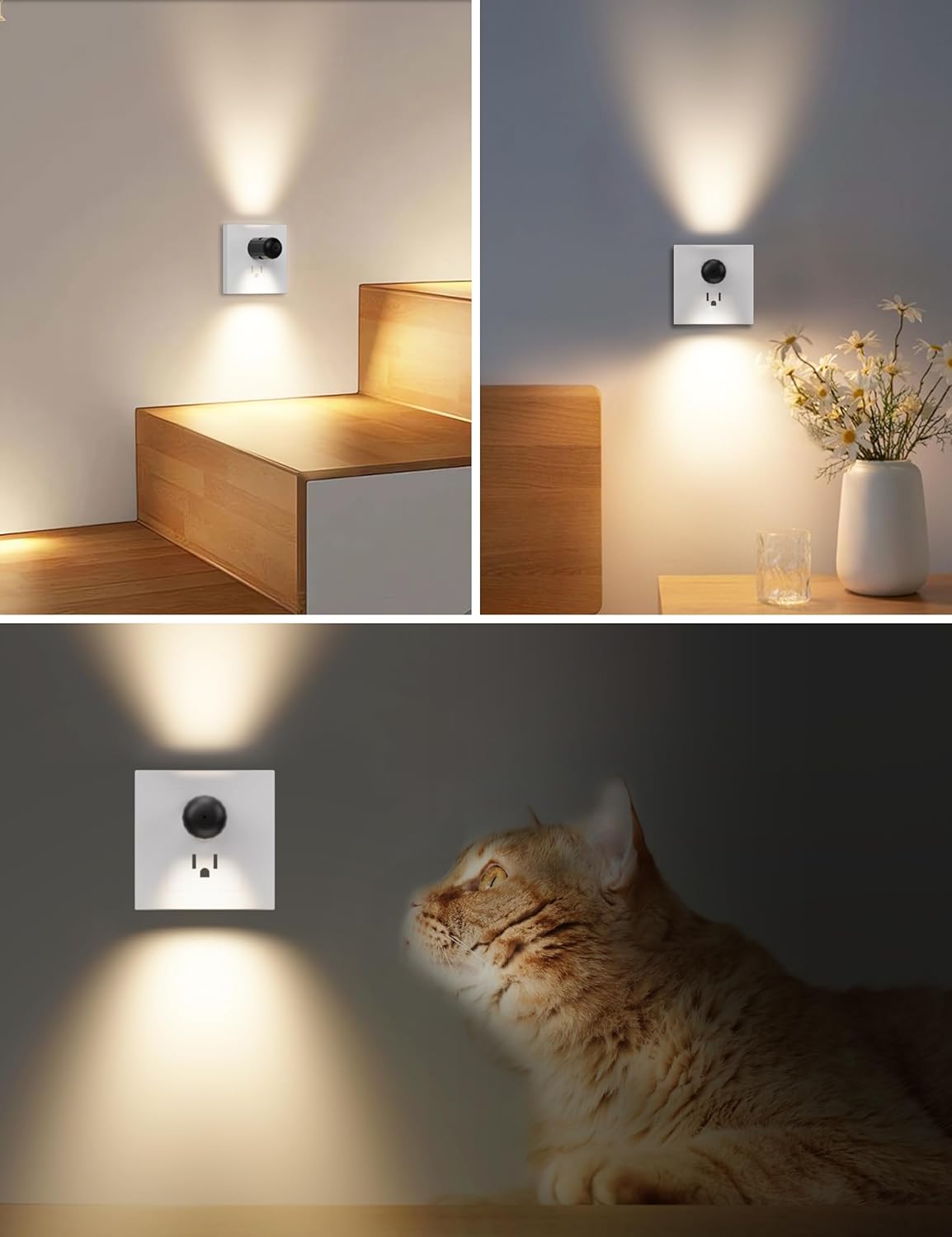 LumiNest Night Light 6 Pack – Practical Housewarming Gift for New Homeowners, Warm Plug in Wall Light for Every Room