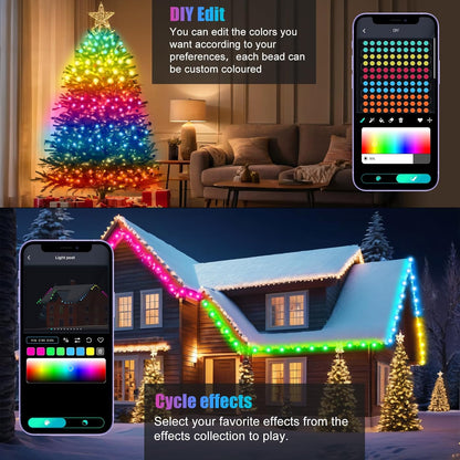 LuminGlow IP65 Waterproof Fairy Lights 66ft Cold Resistant – Patio String Lights for Year Round Outdoor Use