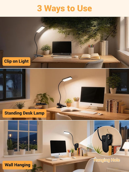LuminGlow Pro Clip Lamp – Nursery Reading Light for Bedtime Stories, Cool Touch Rechargeable LED for Kids Room