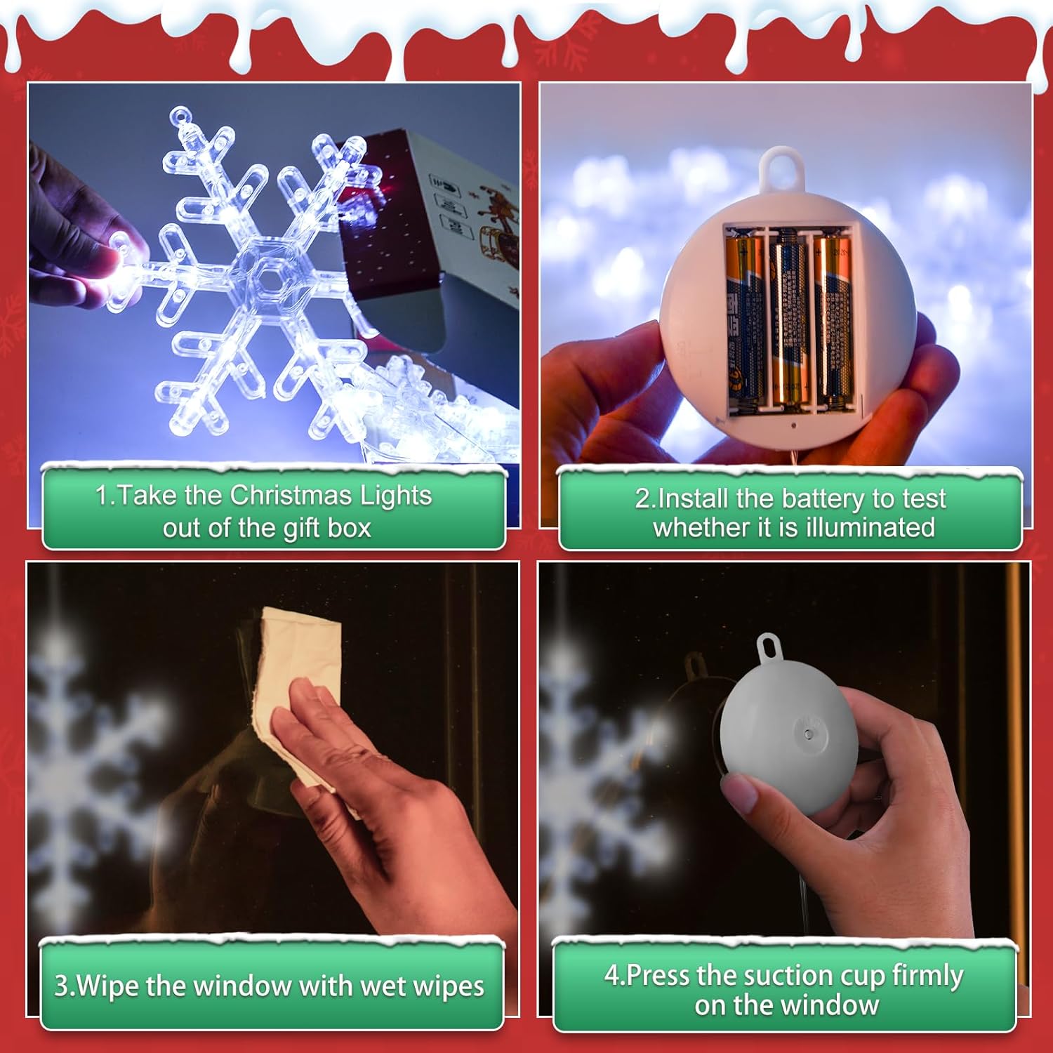 LuminGlow Snowflake LED Lights – Understated White Holiday Accent for Clean, Uncluttered Interiors