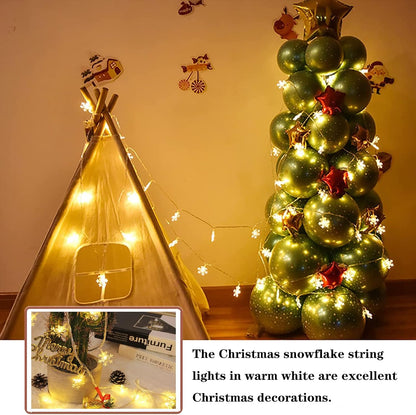 LuminGlow Snowflake Lights – Nursery Night Light String, Cool-Running LED for Baby Room and Crib Side