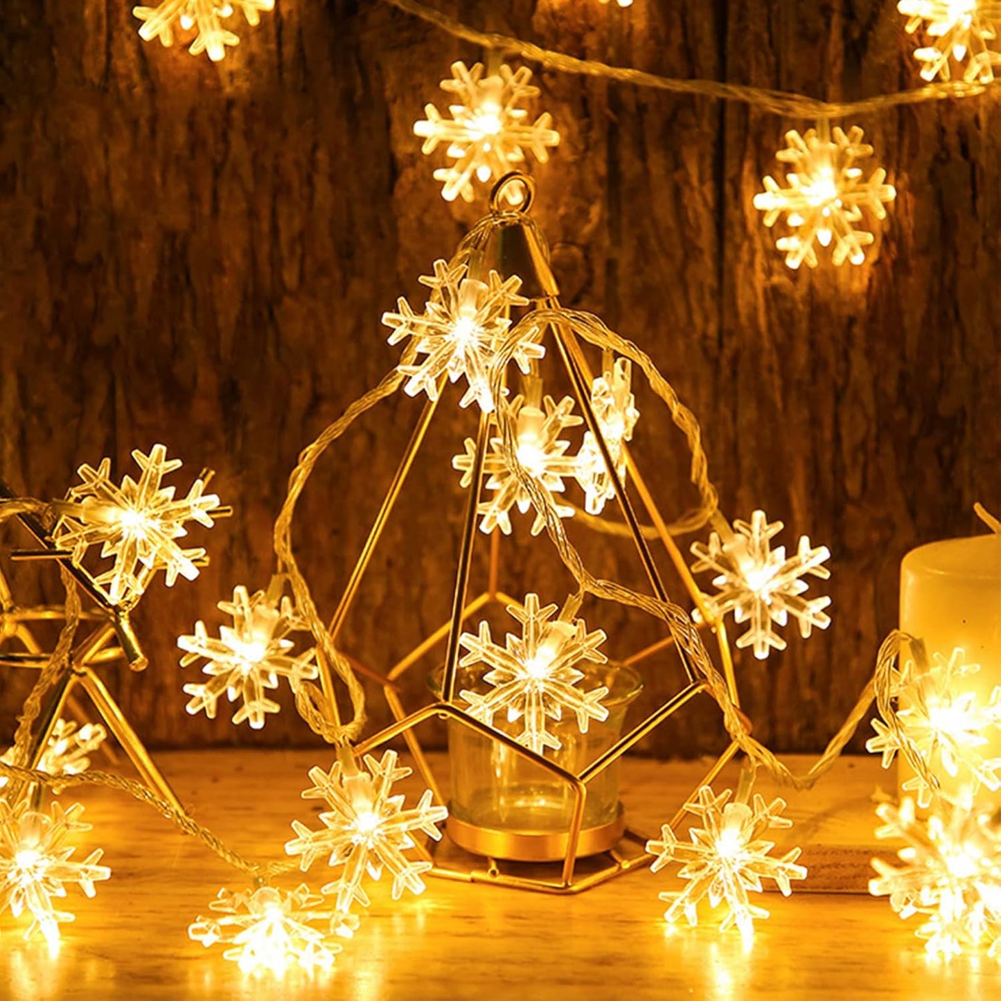 LuminGlow Snowflake Lights – Nursery Night Light String, Cool-Running LED for Baby Room and Crib Side