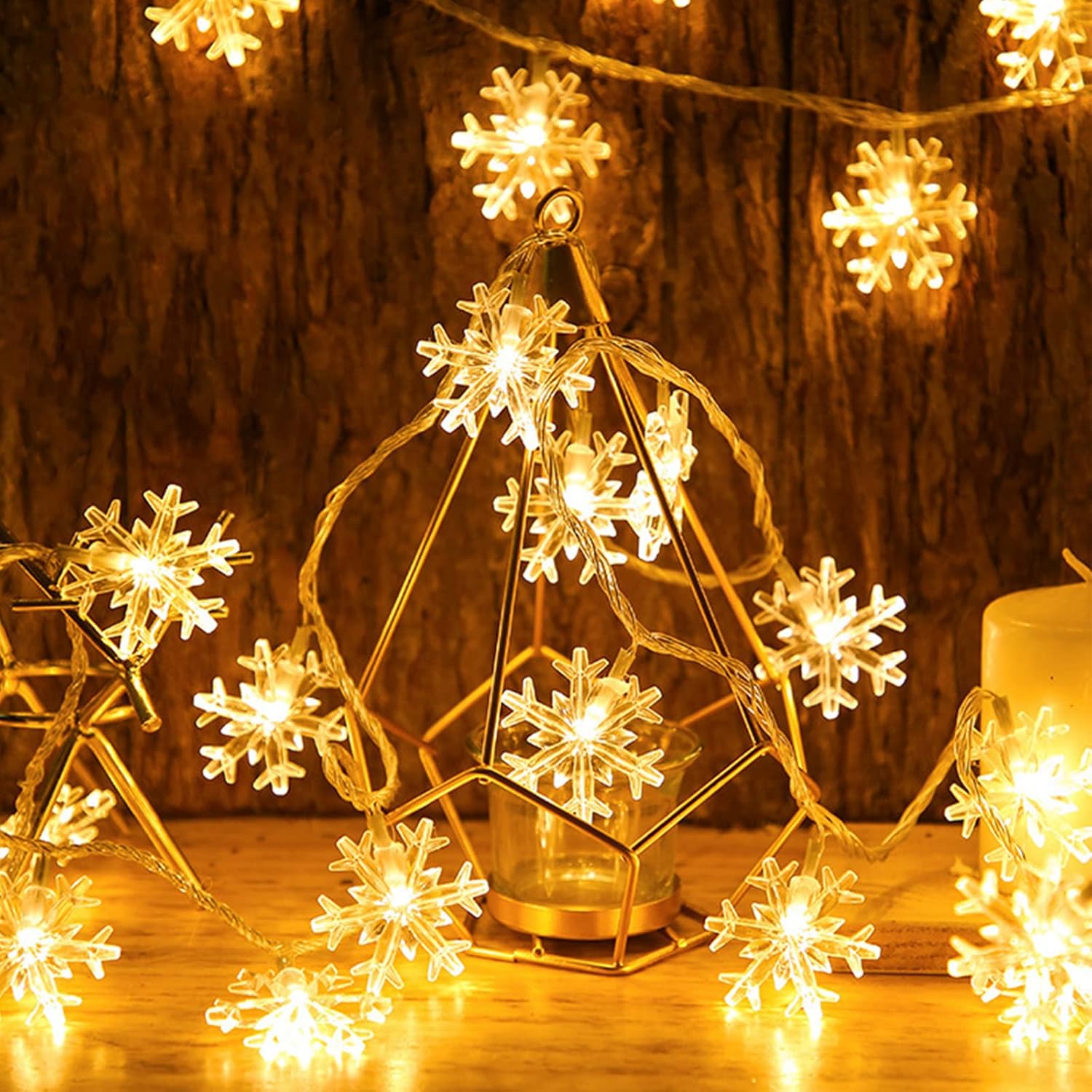 LuminGlow Snowflake Lights – Nursery Night Light String, Cool-Running LED for Baby Room and Crib Side
