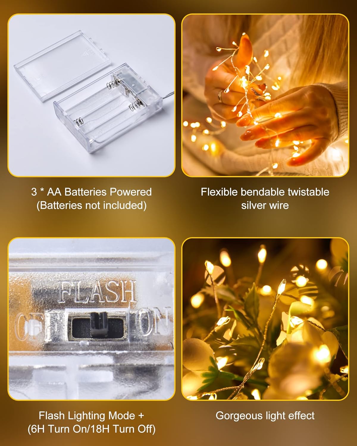 Luminoak Fairy Lights for Kids Room – Cool Touch Battery LED String Lights Safe for Nursery, Toddler Bedroom and Playroom Decor