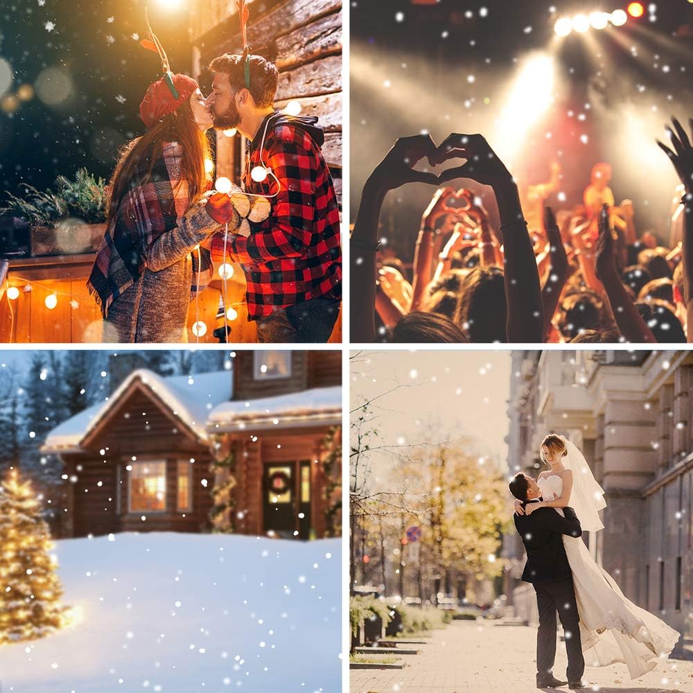 LuminScape Snowfall Projector – Clean Single-Lamp Holiday Decor for Uncluttered Interiors