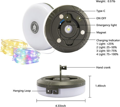 LuminTrail CampGlow Reel – Flameless Kids Night Light for Forts, Bedrooms & Bathrooms with 8 Soft Glow Modes