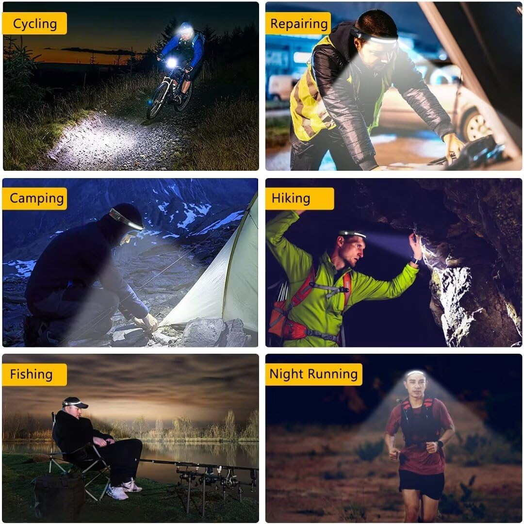 LuminWear Headlamp – Hands-Free Wide Beam Light for Safe Night Running and Urban Cycling