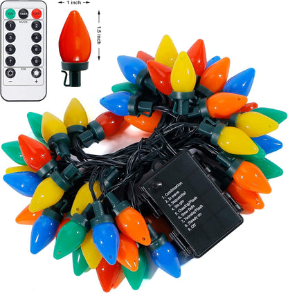 LumioGlow C7 Outdoor Lights - Waterproof Patio String Lights with 26ft Cordless Coverage