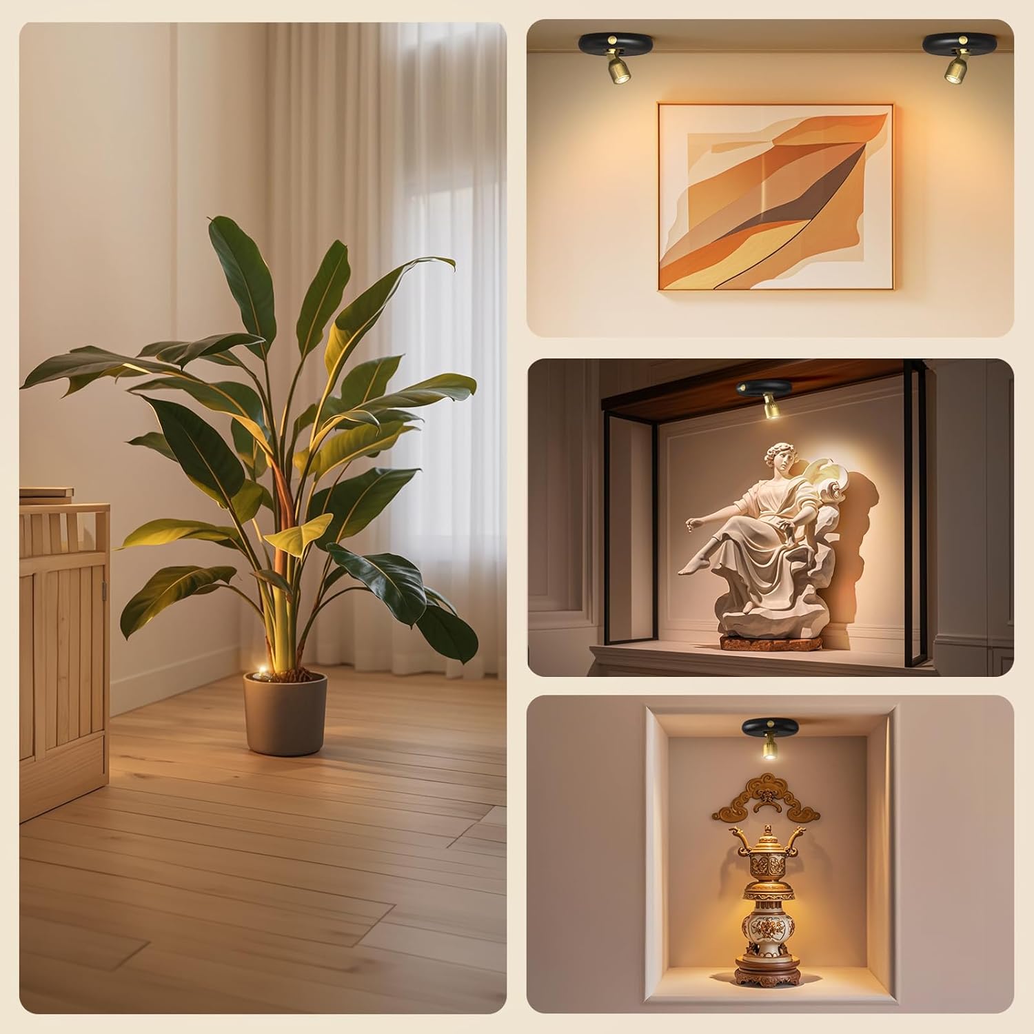 LUMIORA Flameless Battery Spotlight for Bedrooms and Nurseries, Cool-Surface LED Accent Light with Auto Timer Shutoff