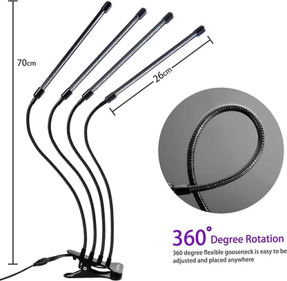 LUMIPRO Grow Light for Indoor Plants — Home Office Desk Lamp with Auto Timer for Focus Sessions and Background Greenery