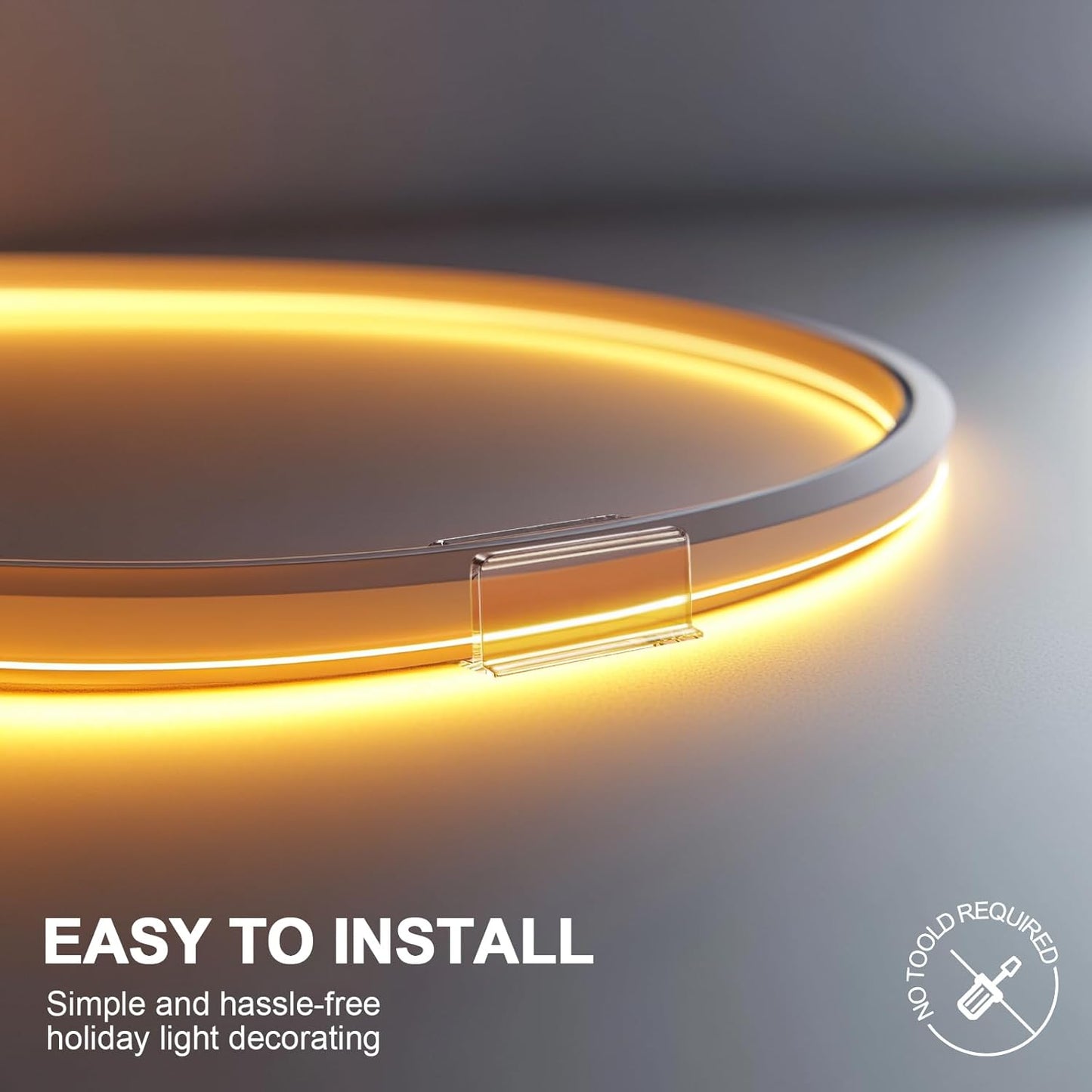 Lumistrip Secure LED Strip Mounting Clips - No-Drill Adhesive Holders That Protect Walls and Renters