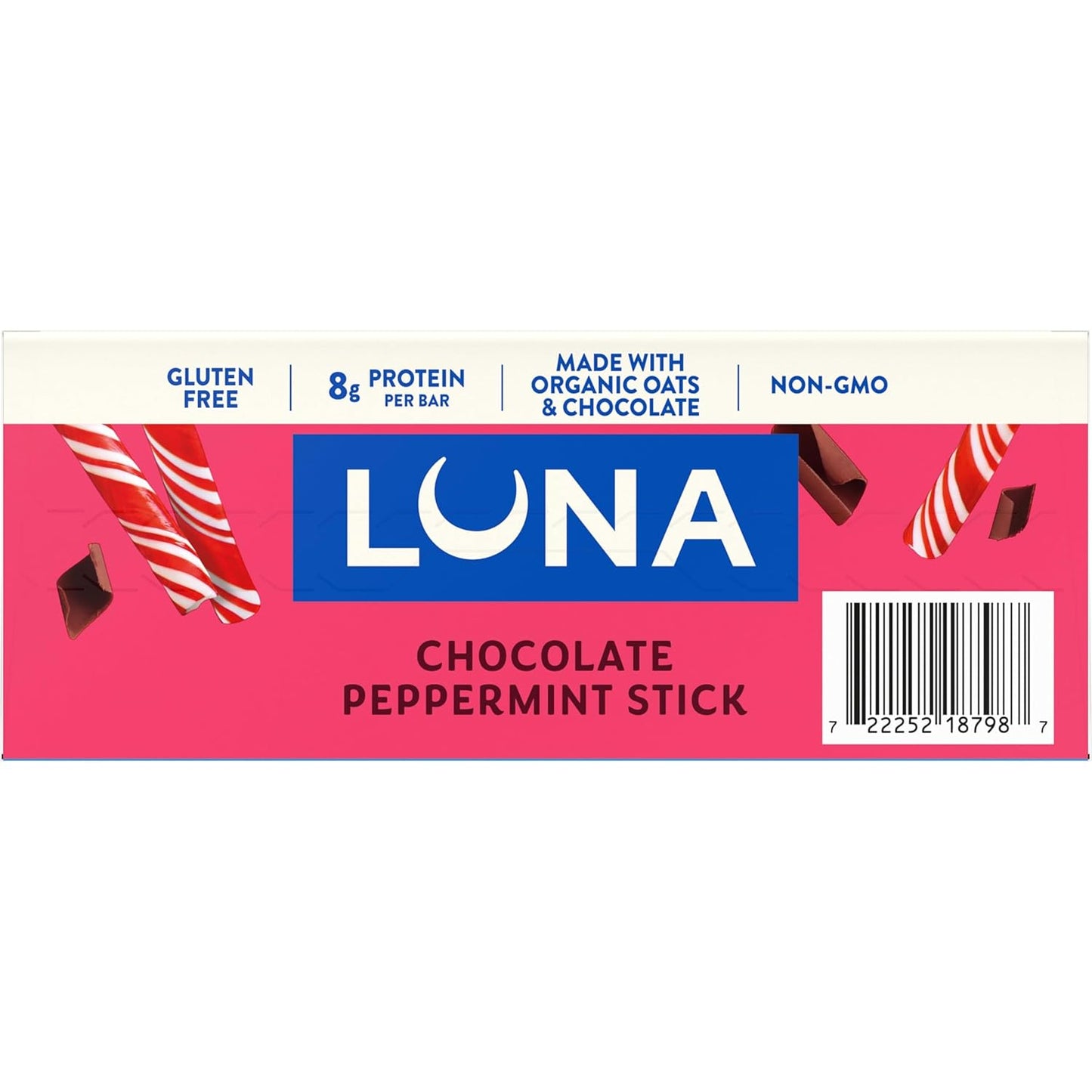 LUNA Bar Chocolate Peppermint Stick – Travel-Ready Protein Bar for Hiking and Day Trips, Individually Wrapped 12 Pack