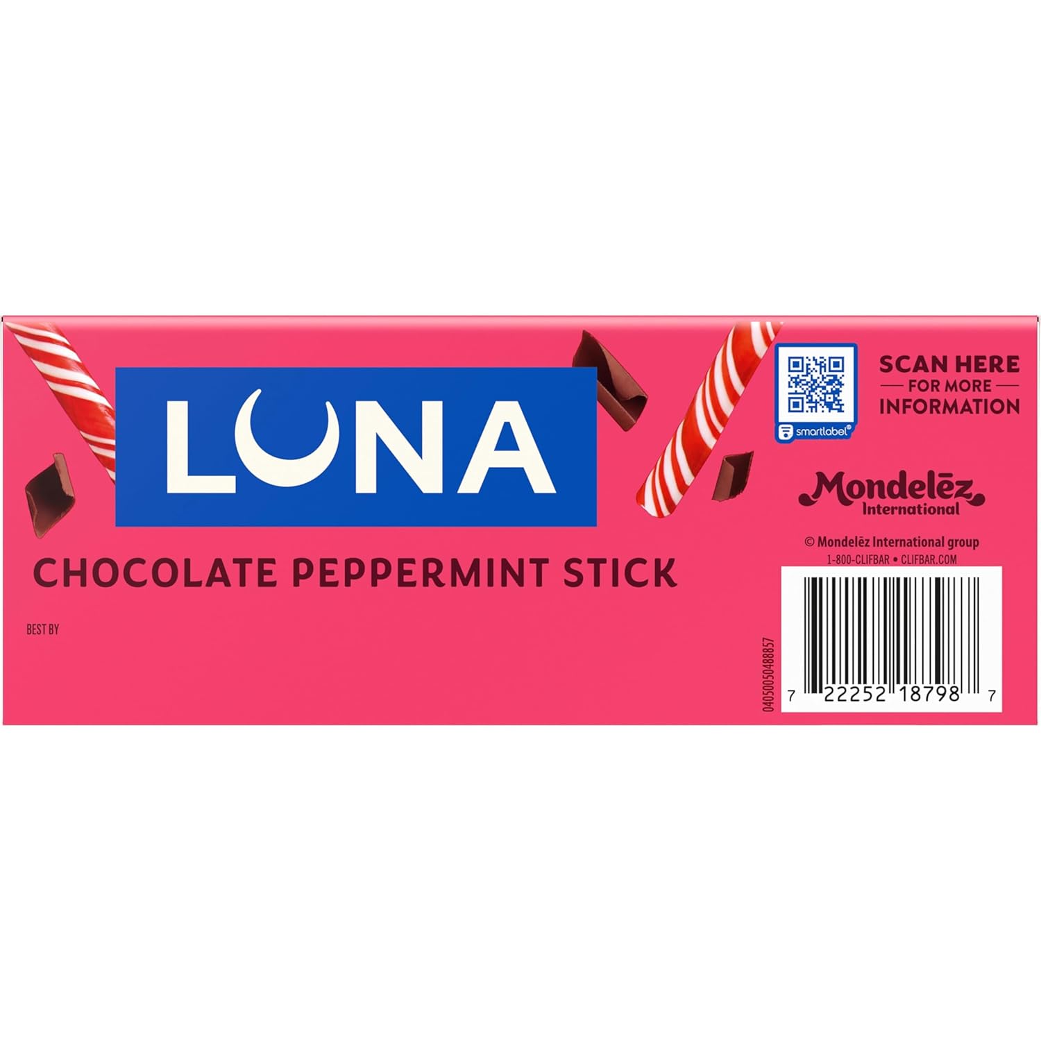 LUNA Bar Chocolate Peppermint Stick – Travel-Ready Protein Bar for Hiking and Day Trips, Individually Wrapped 12 Pack