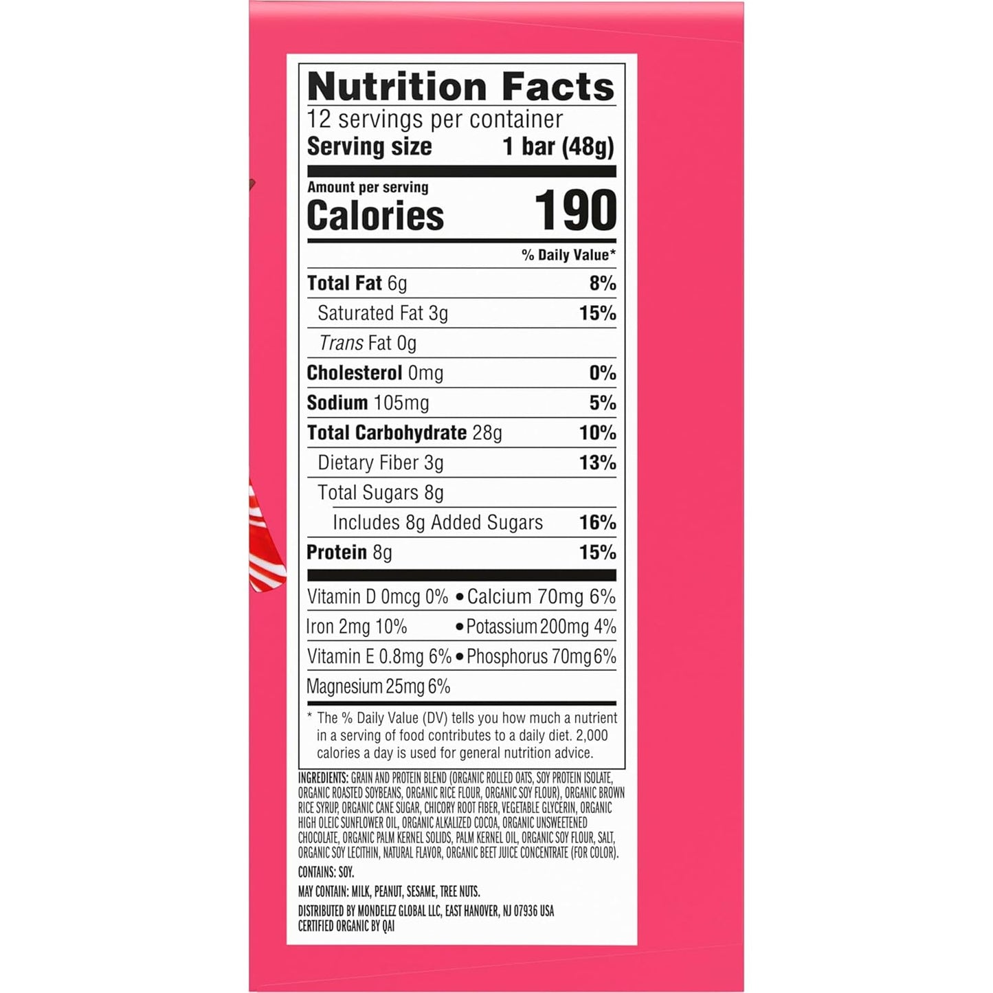 LUNA Bar Chocolate Peppermint Stick – Travel-Ready Protein Bar for Hiking and Day Trips, Individually Wrapped 12 Pack