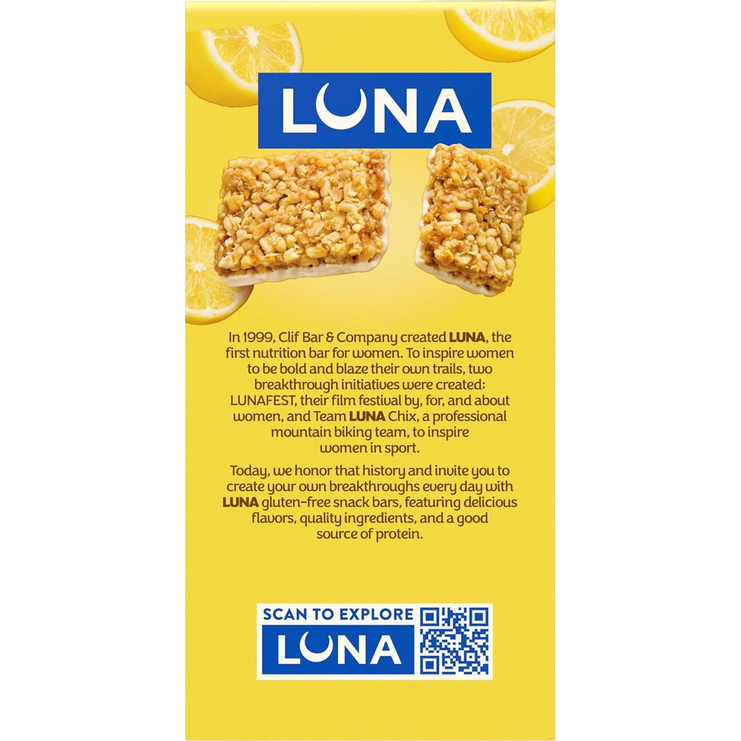 LUNA Bar LemonZest Gluten Free Protein Bar – Clean-Eating Snack for Yoga Sessions and Wellness Journals
