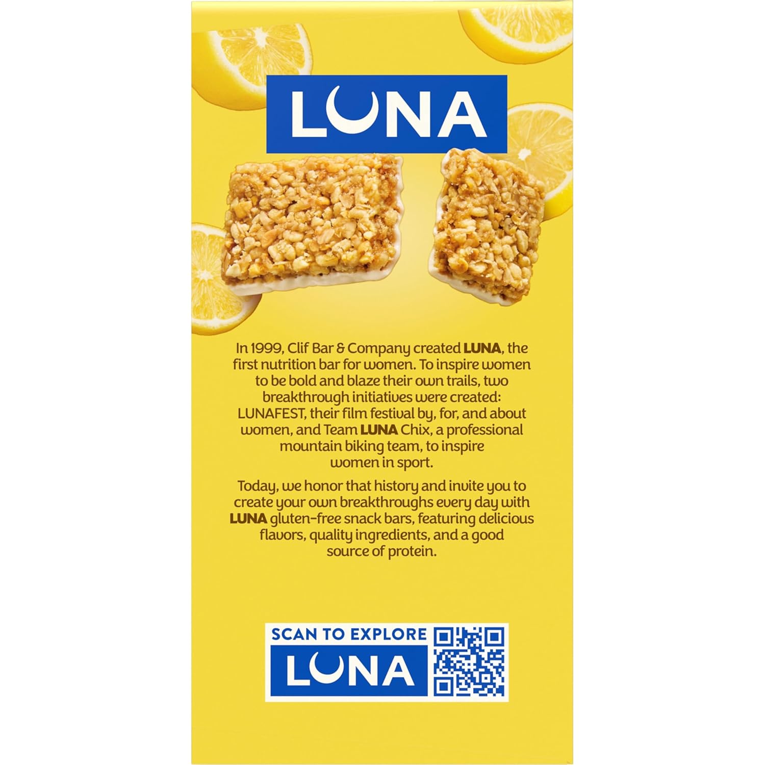 LUNA Bar LemonZest Gluten Free Protein Bar – Clean-Eating Snack for Yoga Sessions and Wellness Journals