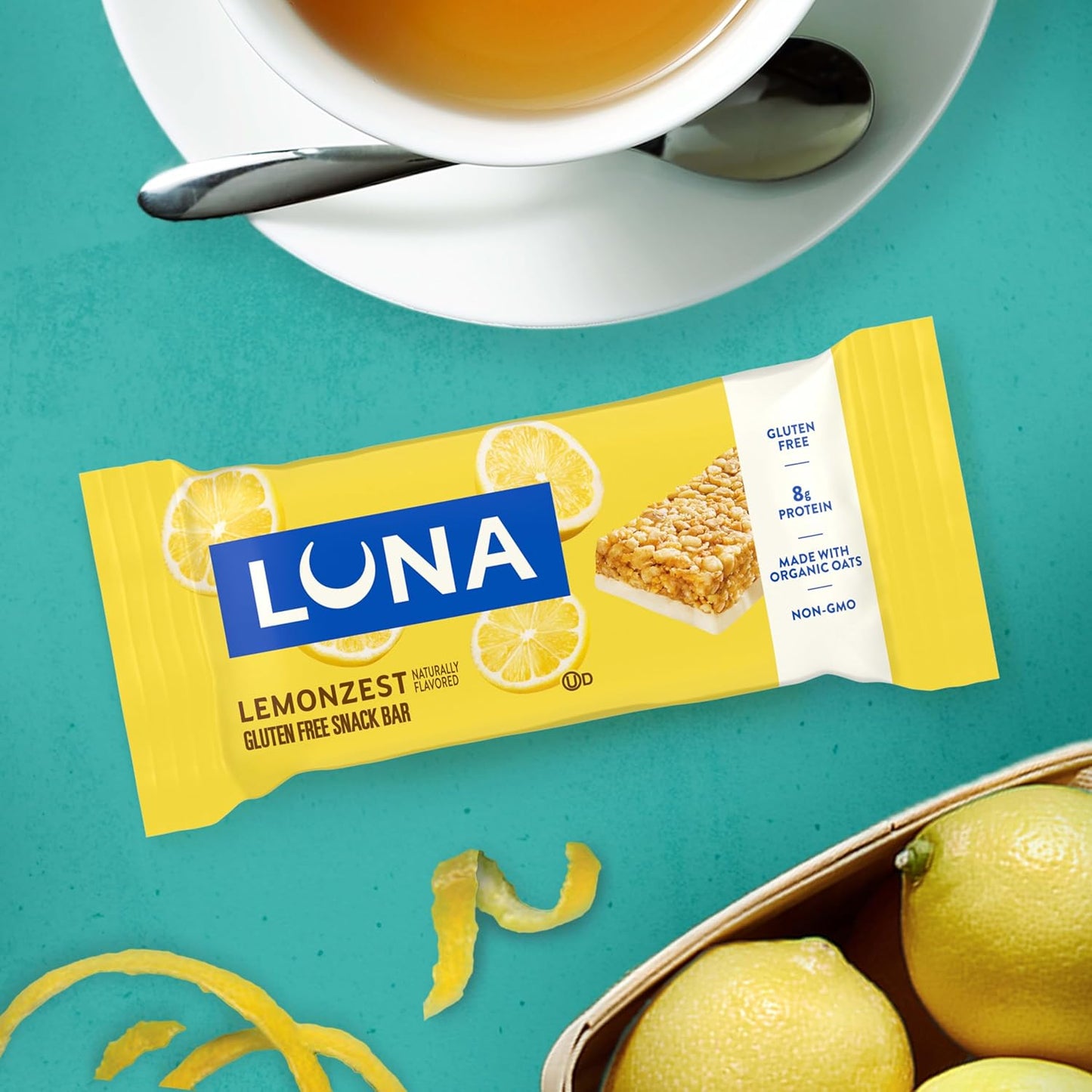 LUNA Bar LemonZest Gluten Free Protein Bar – Clean-Eating Snack for Yoga Sessions and Wellness Journals