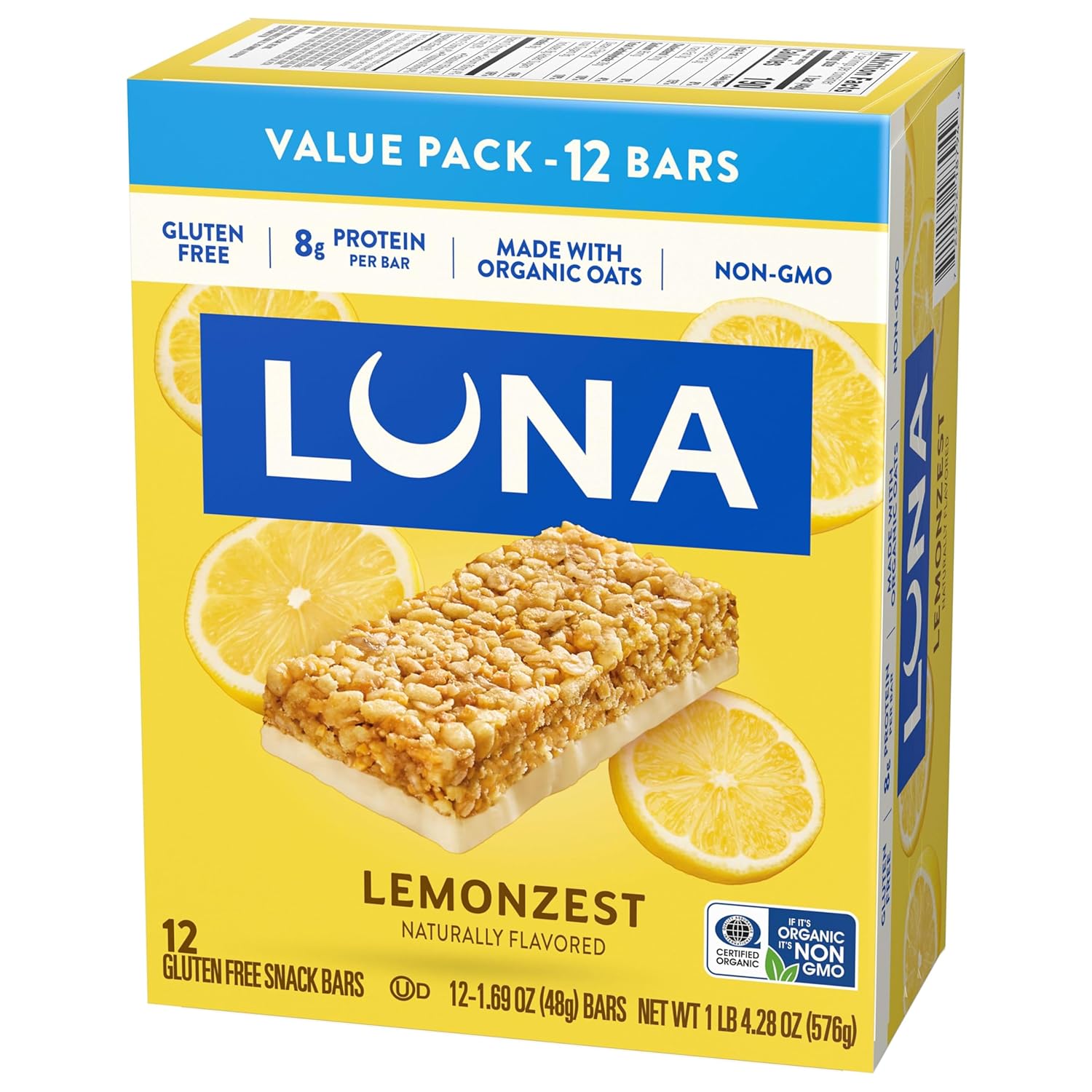 LUNA Bar LemonZest Gluten Free Protein Bar – Clean-Eating Snack for Yoga Sessions and Wellness Journals