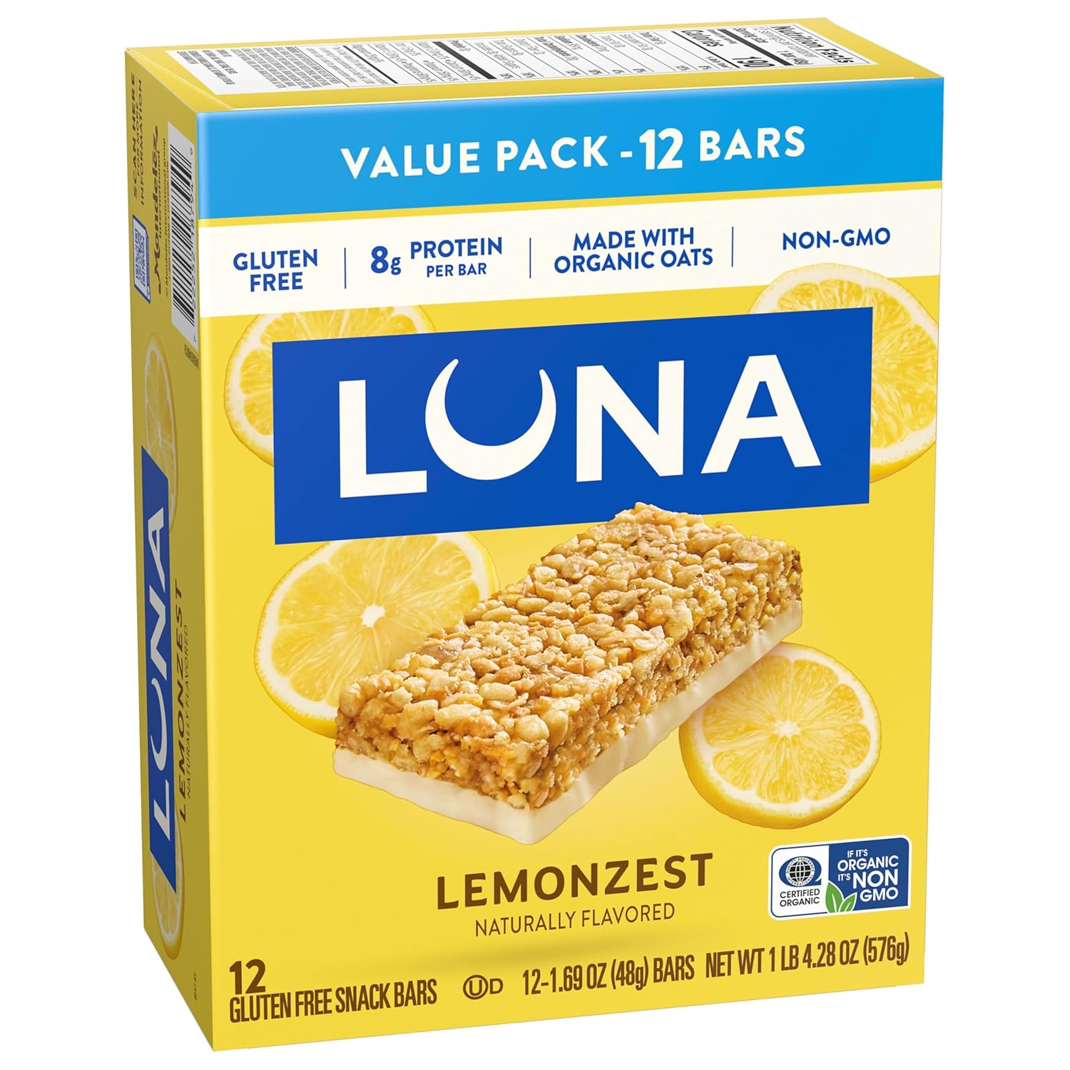 LUNA Bar LemonZest Gluten Free Protein Bar – Clean-Eating Snack for Yoga Sessions and Wellness Journals