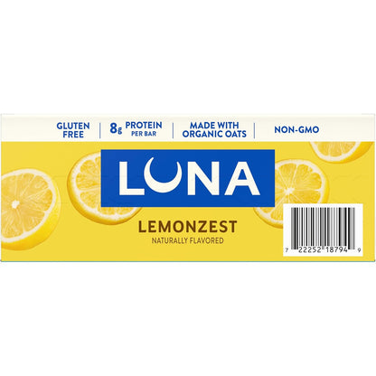 LUNA Bar LemonZest Gluten Free Protein Bar – Clean-Eating Snack for Yoga Sessions and Wellness Journals