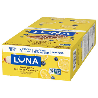LUNA Bar Mash-Ups LemonZest + Blueberry – Thoughtful Vegan Snack Gift for Her Birthday and Holiday Stocking Stuffer