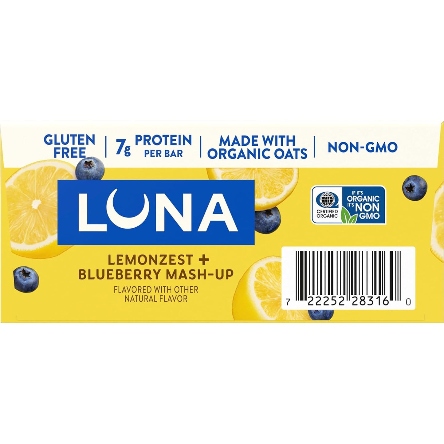 LUNA Bar Mash-Ups LemonZest + Blueberry – Thoughtful Vegan Snack Gift for Her Birthday and Holiday Stocking Stuffer