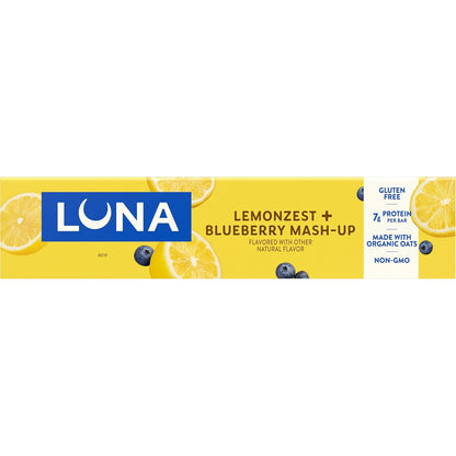 LUNA Bar Mash-Ups LemonZest + Blueberry – Thoughtful Vegan Snack Gift for Her Birthday and Holiday Stocking Stuffer