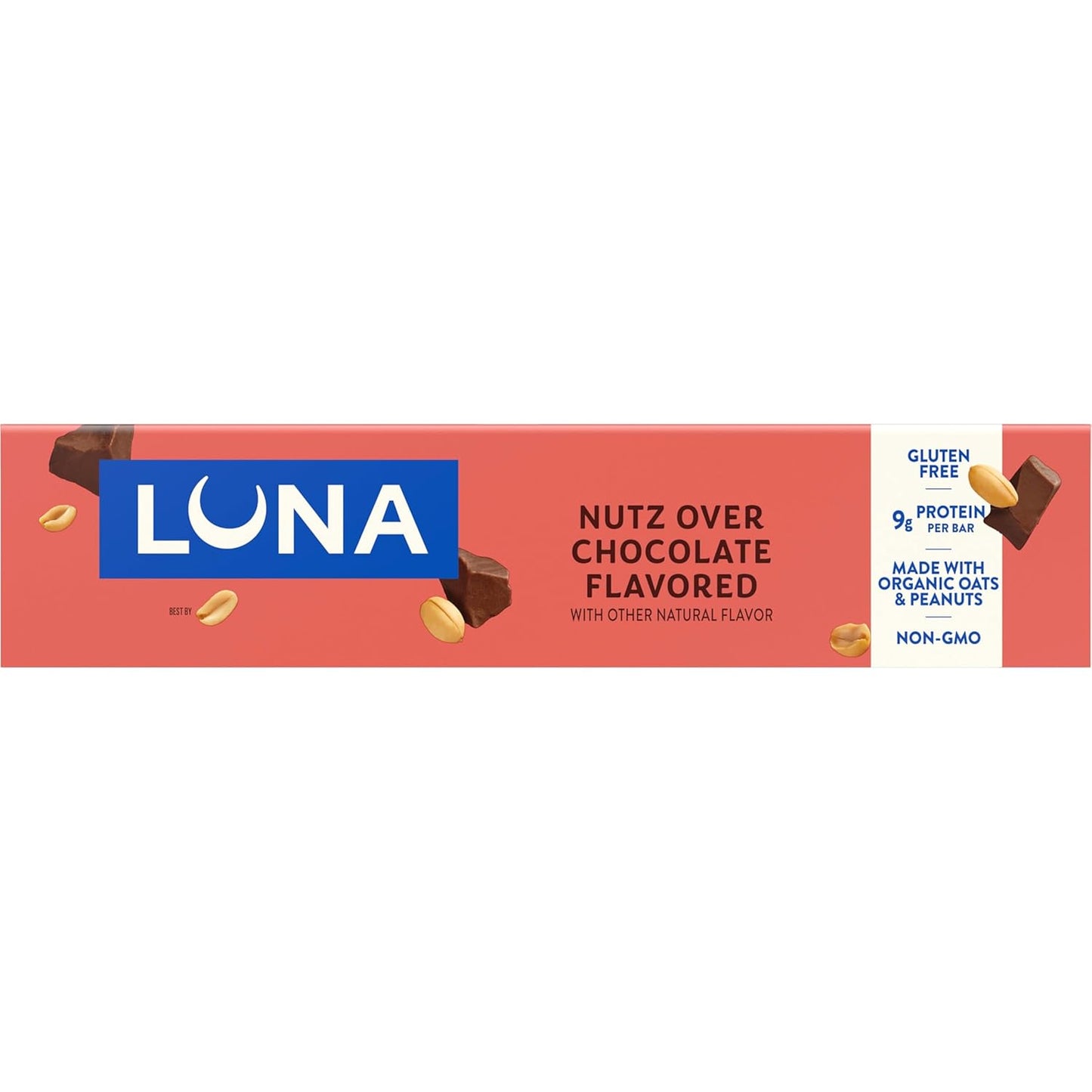 LUNA Bar Nutz Over Chocolate - Portable Plant Protein Bar for Hiking Pack, Trail & Active Adventures